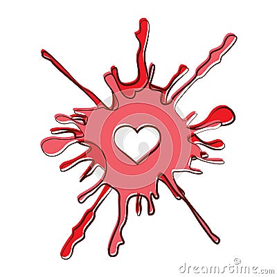 Isolated romantic heart paint Vector Illustration