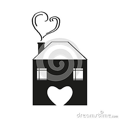 Isolated romantic house Vector Illustration