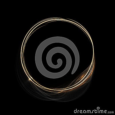 Isolated round frame, small transparent tulle on a black background Vector Illustration