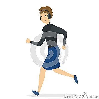 Isolated running man. Vector Illustration