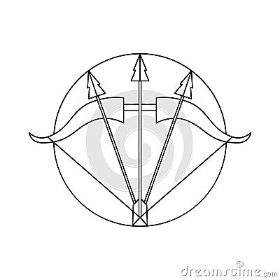 Isolated sagittarius symbol Western zodiac signs Vector Illustration