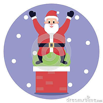 Isolated santa clauss smokestack Vector Illustration