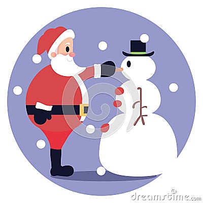 Isolated santa clauss snowman Vector Illustration