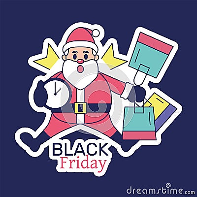Isolated Santa clauss time Vector Illustration