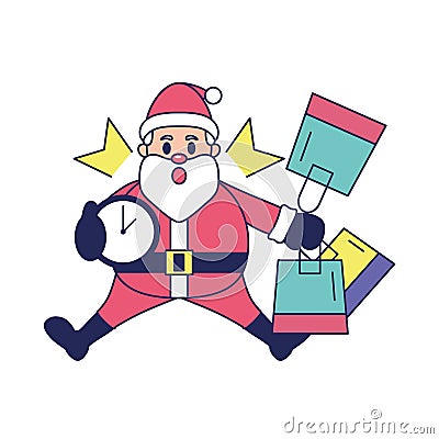 Isolated Santa clauss time Vector Illustration