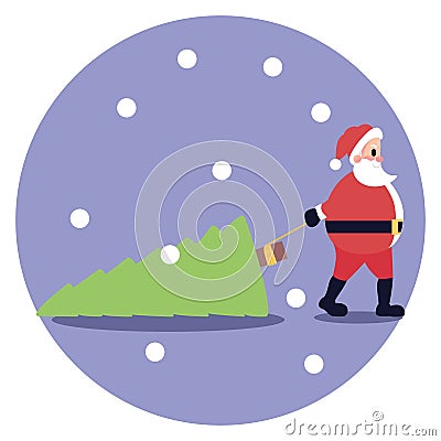 Isolated santa clauss tree Vector Illustration