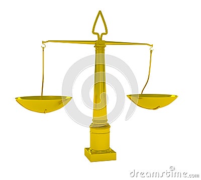 Isolated Scales of Justice Cartoon Illustration