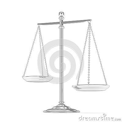 Isolated scales on white. 3D rendering. Stock Photo