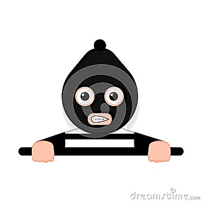 Scared thief cartoon Vector Illustration