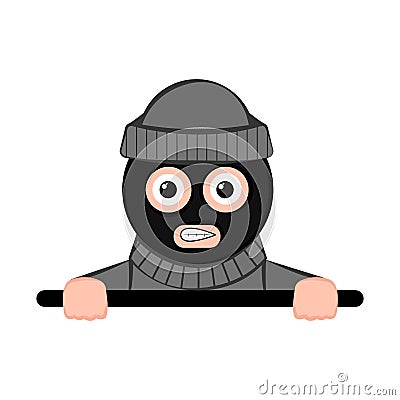 Scared thief cartoon Vector Illustration