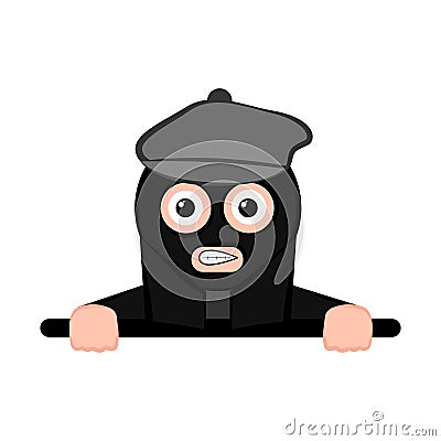 Scared thief cartoon Vector Illustration