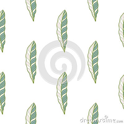 Isolated seamless pattern with creative feather seamless pattern. Blue and green decorative ornament Vector Illustration