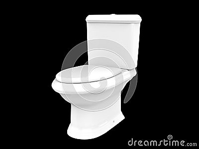 Toilet bathroom wc porcelain 3d illustration Cartoon Illustration