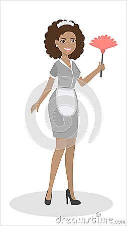 Isolated service maid. Vector Illustration