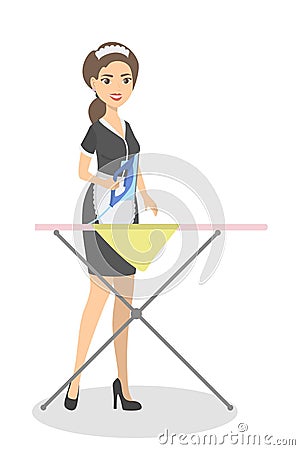 Isolated service maid. Vector Illustration