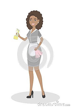 Isolated service maid. Vector Illustration