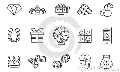 Isolated set group things casino Vector Illustration