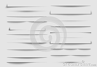 Isolated shadow dividers. Shadows discarded by paper sheet. vector illustration Vector Illustration