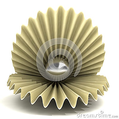 Isolated shell shape with luxury pearl Cartoon Illustration