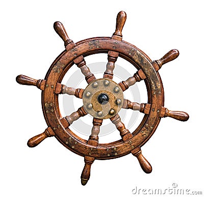 Isolated Ships Wheel Stock Photo