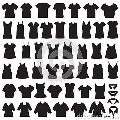 Isolated shirts and blouses Vector Illustration