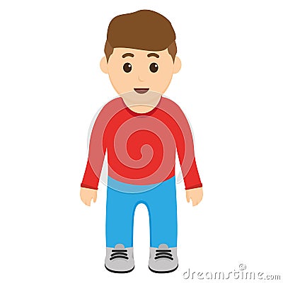 Isolated sick boy Cartoon Illustration