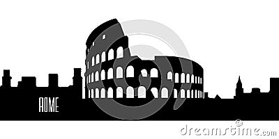 Isolated silhouette of Rome Vector Illustration