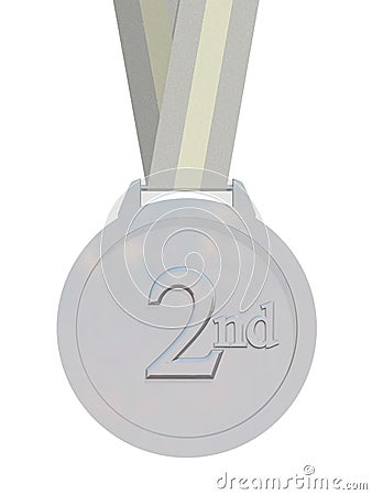 Isolated Silver Medal Stock Photo