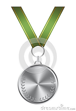 Isolated silver medal. Vector Illustration