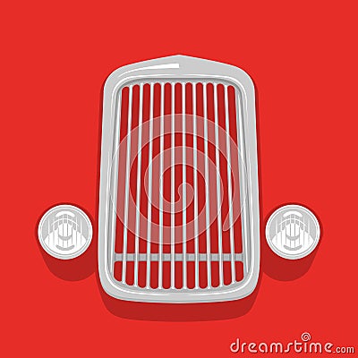 Isolated simple vintage car grill iconic icon Vector Illustration