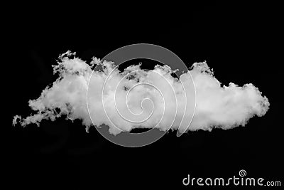 Isolated single white clouds on black Stock Photo