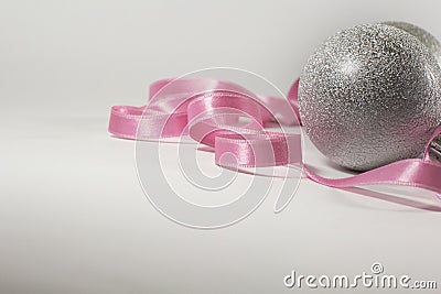 Isolated Siver Christmas Balls Stock Photo