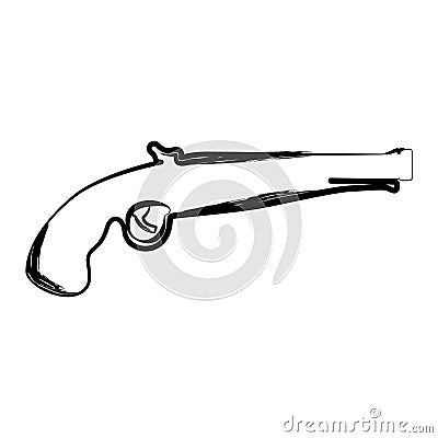 Isolated sketch of a antique pistol Vector Illustration