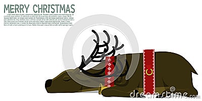 Isolated sleeping deer on transparent background Vector Illustration