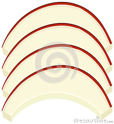 Isolated sliced apple on white background Vector Illustration