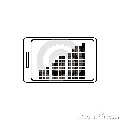 Isolated smartphone device and equalizer design Vector Illustration