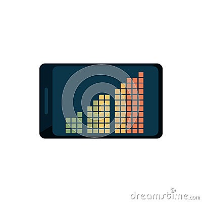 Isolated smartphone device and equalizer design Vector Illustration