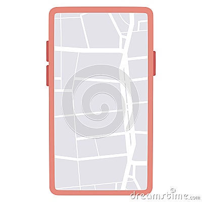 Isolated smartphone with a map app Vector Vector Illustration