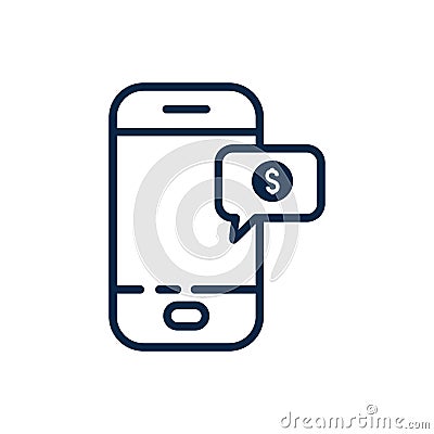 Isolated smartphone and money bubble vector design Vector Illustration