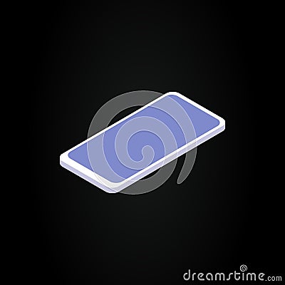 Isolated Smartphone. Simple Graphic Element on Black Background Vector Illustration