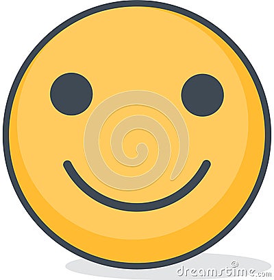 Isolated smiling emoticon. Isolated emoticon. Vector Illustration