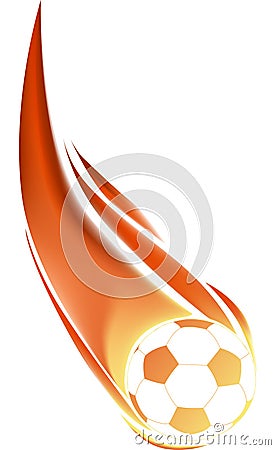 Isolated soccer ball in flame Vector Illustration