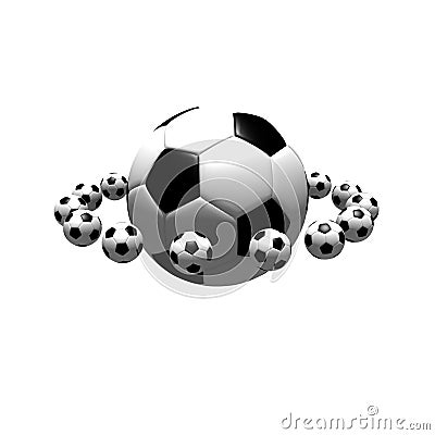 Isolated soccer balls Cartoon Illustration