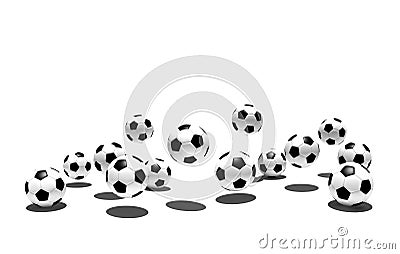 Isolated soccer balls Cartoon Illustration