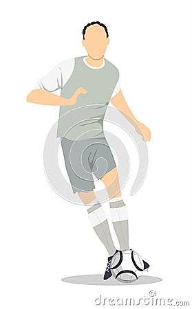 Isolated soccer player. Vector Illustration