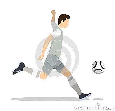 Isolated soccer player. Vector Illustration