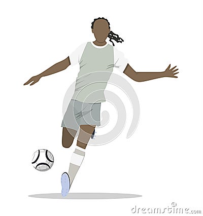 Isolated soccer player. Vector Illustration