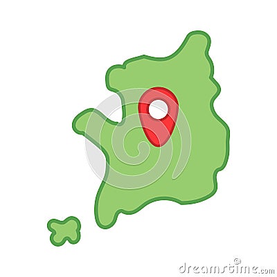 Isolated south korea map icon Vector Illustration