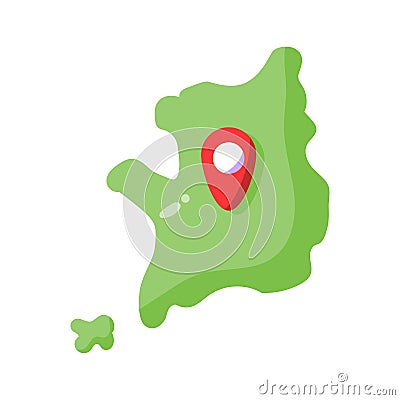 Isolated south korea map icon Vector Illustration