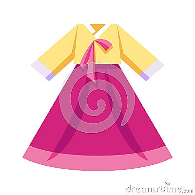 Isolated south korean traditional clothes for women Vector Illustration